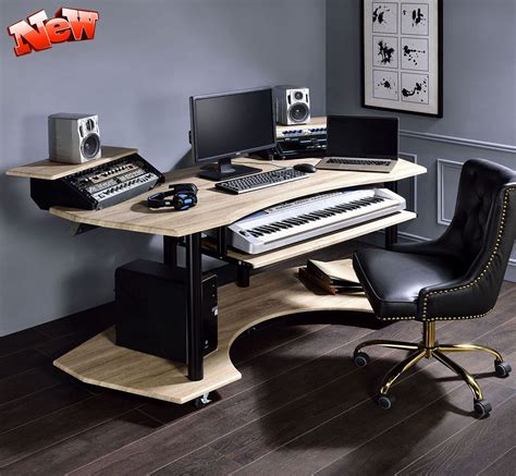 Buy LEEKOUS STERXONE Best Music Studio Desk with Piano Keyboard Tray ...