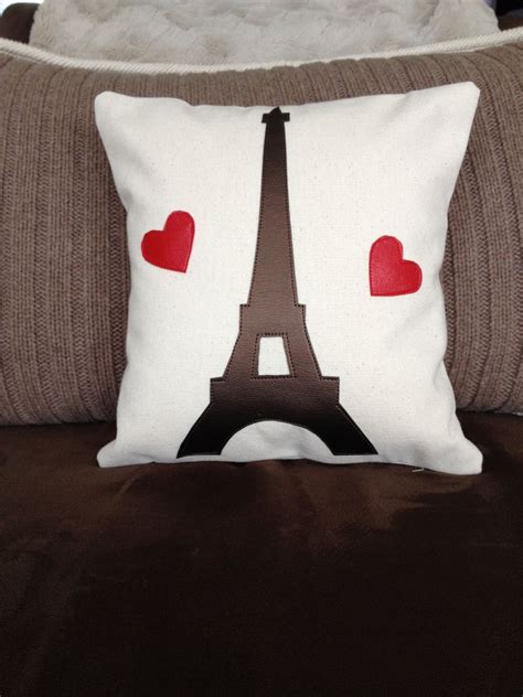 Eiffel Tower Pillow Cover, Paris Pillow Cover, Handmade, Appliqué ...