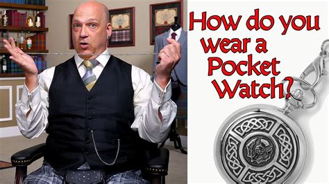 How Do You Wear a Pocket Watch? Where does the watch chain go? - YouTube