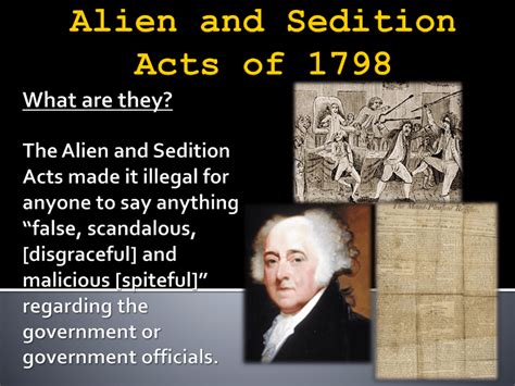 Alien and Sedition Acts of 1798