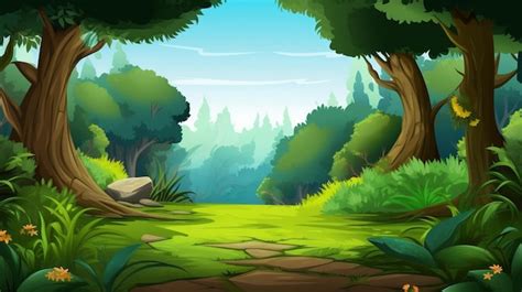 Premium Photo | Cartoon forest environment background