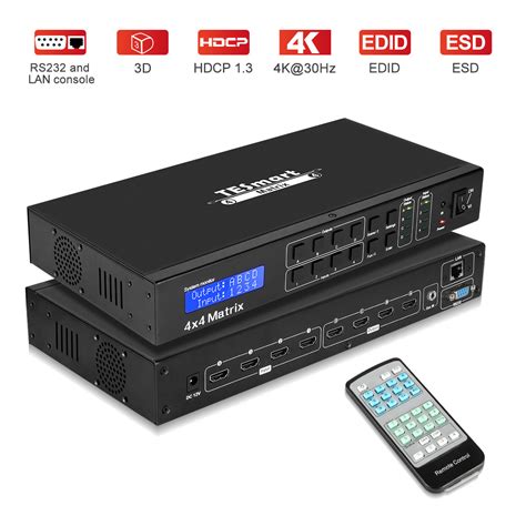 TESmart 4 in 4 out HDMI Matrix 4 Port Splitter 4 way switch switcher 4K@30hz 704795923710 | eBay