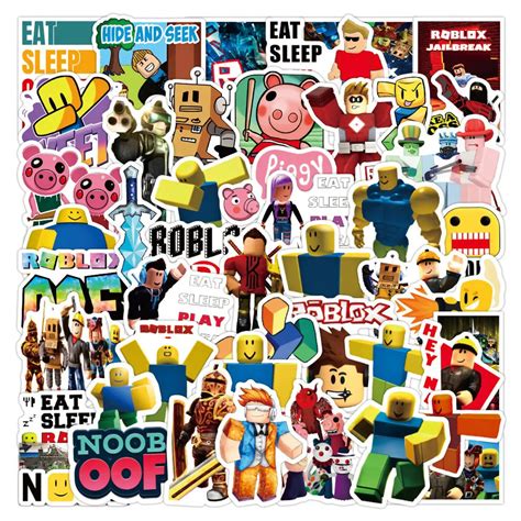 50 PCS Roblox Decorative Laptop Stickers Car Bumper Window - Etsy