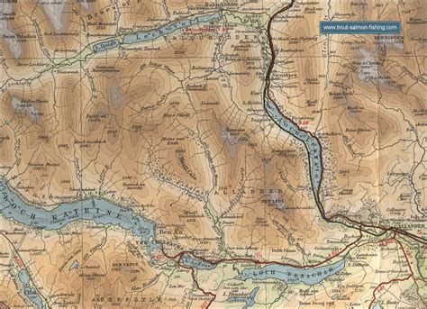 Loch Katrine Walter Scott, Scotland, Vintage World Maps