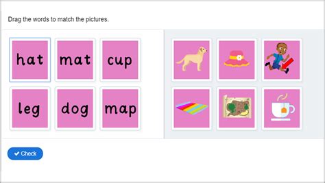 Phase 2 Phonics Match Words to Pictures Game 2 | Classroom Secrets Kids