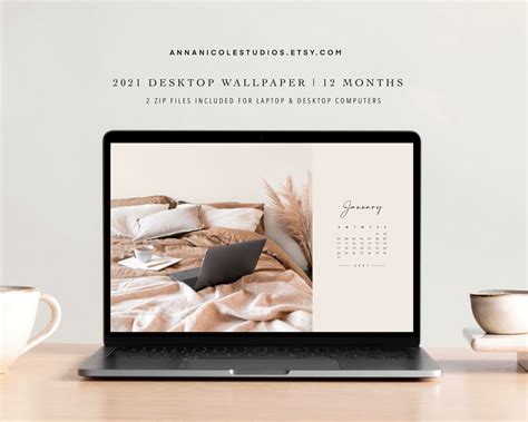 2021 Desktop Wallpaper | Warm Neutral Tones Minimalistic 2021 Calendar Wallpaper | Minimalist ...