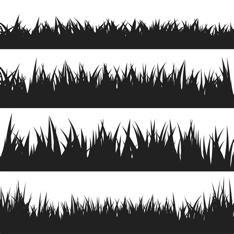 Black grass silhouettes set 1395402 Vector Art at Vecteezy