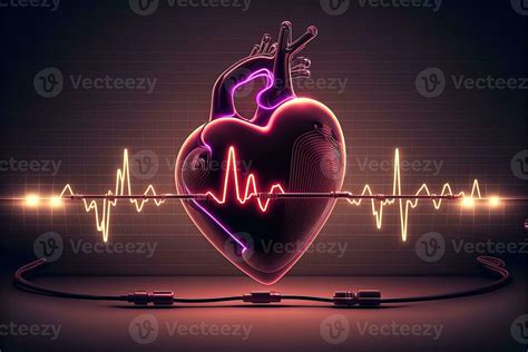 Background with a heart with the heartbeat monitor line, Heart and heartbeat symbol. 23560057 ...