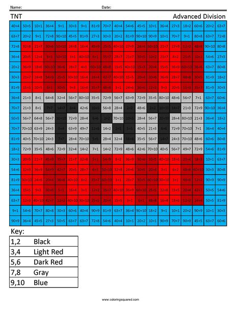 Minecraft Multiplication and Division - Coloring Squared | Minecraft ...