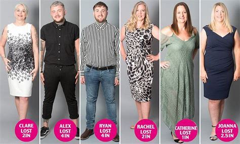 Six people who took part in the Fast800 programme show off the results ...