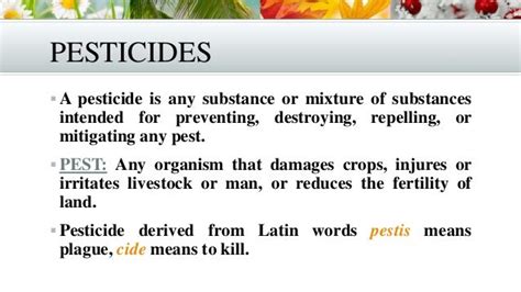 Pesticides and insecticides