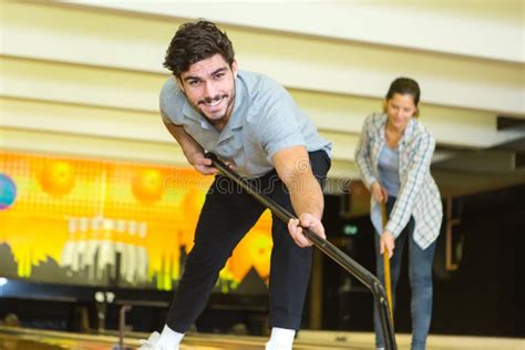 Portrait Man Cleaning Bowling Alley Stock Photo - Image of equipment, bowl: 258796470