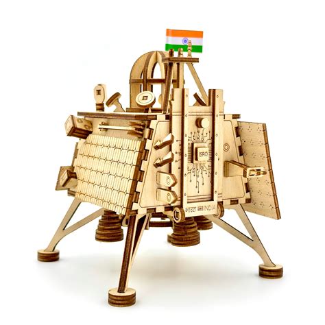 Chandrayaan 3 Vikram Lander Wooden Art Model with Pragyan Rover ...