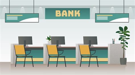 Premium Vector | Bank office interior illustration