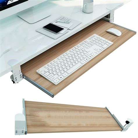 Wooden Keyboard Shelf - Clip On - Home Office Keyboard Mouse ... - Clip Art Library