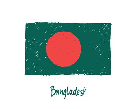 Bangladesh Flag Realistic Marker or Pencil Color Sketch 4863438 Vector ...