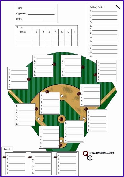 Printable Baseball Position Chart