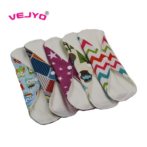 10Pcs Regualr Flow Reusable Menstrual Pads Soft Bamboo Cotton Washable ...