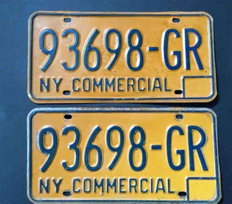 Vintage Yellow New York Commercial License Plate 56742-GP