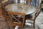 Round Trestle X Farmhouse Dining Table Wooden Whale Workshop Woodwork