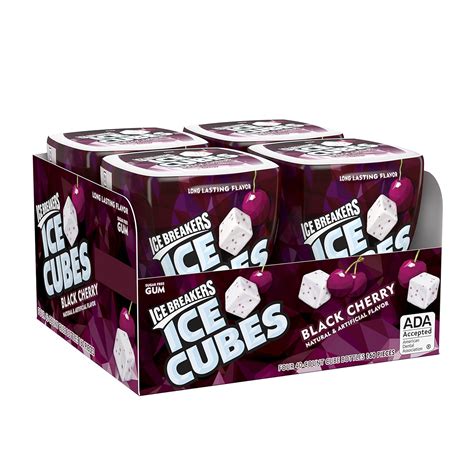 Ice Breakers Ice Cubes Sugar Free Gum With Xylitol, Black Cherry, 40 Piece (Pack of 4)