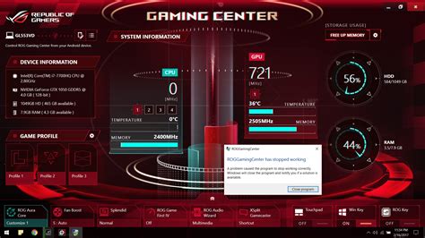 GL553VD - ROG Gaming Center stops working, fan spe... - Republic of Gamers Forum - 639699