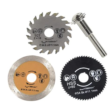 Outside Circular Saw Blade 3pc 54.8mm High Speed Steel High Quality Mini Circular Saw Blade ...