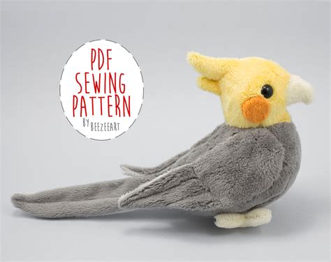 Cockatiel Plush Pattern by BeeZeeArt - Craftsy | Animal sewing patterns, Sewing stuffed animals ...