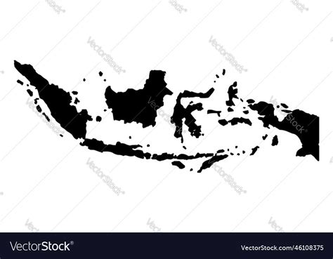 Indonesia silhouette map Royalty Free Vector Image