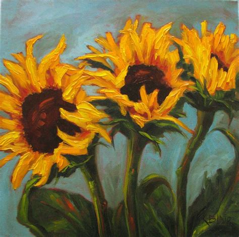 Kim Blair Artist: Sunflower Painting, Autumn Yellow, by Canadian Artist Kim Blair