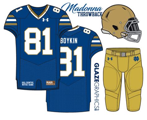 Notre Dame Football Uniform Concepts: Madonna Throwback | Football ...