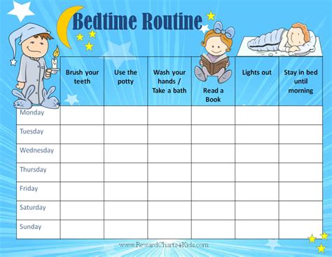 Free Printable Bedtime Routine Chart | Customize Online then Print