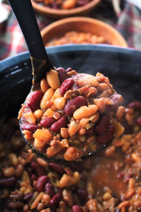 Best Ever Crock Pot Cowboy Beans | The Two Bite Club