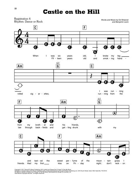 Download Ed Sheeran Castle On The Hill sheet music notes that was written for Guitar Chords ...