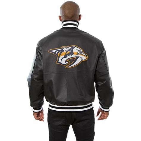 Nashville Predators Full Leather Jacket - Black | J.H. Sports Jackets