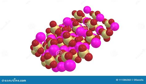 Dolomite (calcium Magnesium Carbonate, CaMg(CO3)2) Mineral, Crystal Structure Royalty-Free Stock ...