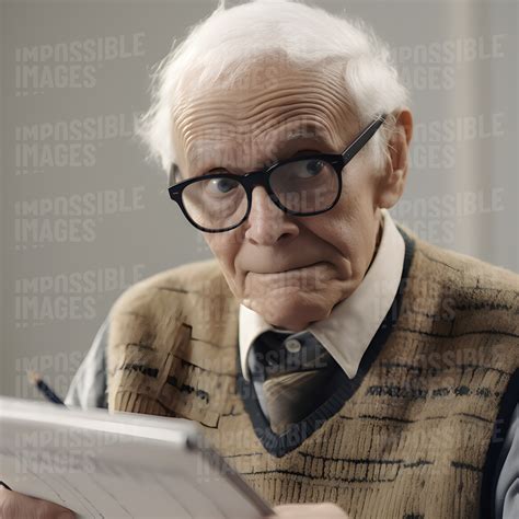 An old man doing a quiz with a funny face - Impossible Images - Unique ...