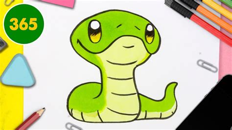 COMMENT DESSINER UN SERPENT KAWAII - comment dessiner des ...