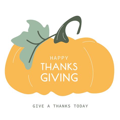 Happy Thanksgiving card. Flat illustration pumpkin on white background ...