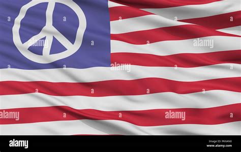 Us Peace Flag, Closeup View, 3D Rendering Stock Photo - Alamy