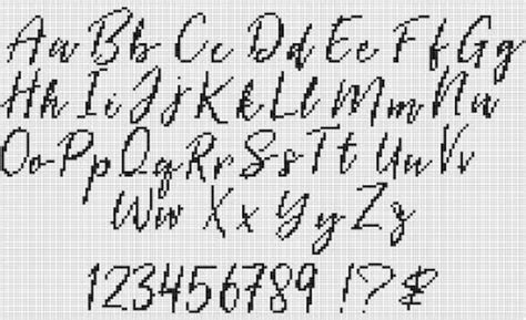 Cursive Cross Stitch Alphabet Hand Writing Cross Stitch Font - Etsy