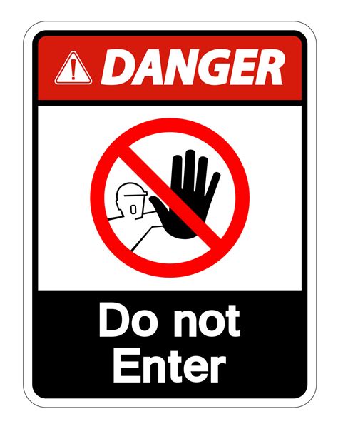 Danger Do Not Enter Symbol Sign on white background 3784668 Vector Art ...