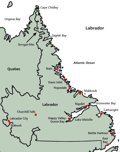 Map of Canada Regional City in the Wolrd: Labrador Map Regional ...