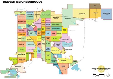 Denver neighbourhood map | Denver neighborhoods, Denver map, The ...