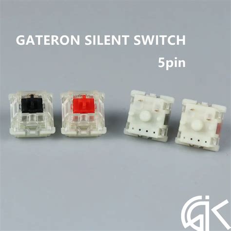 4pcs/pack Gateron silent switches 5 pins red brown black switches mechanical keyboard switch-in ...