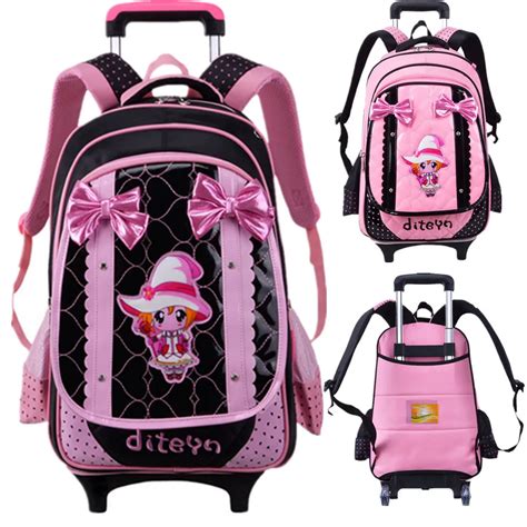 New 2 Wheels Cute Princess Children School bags Primary High Student ...