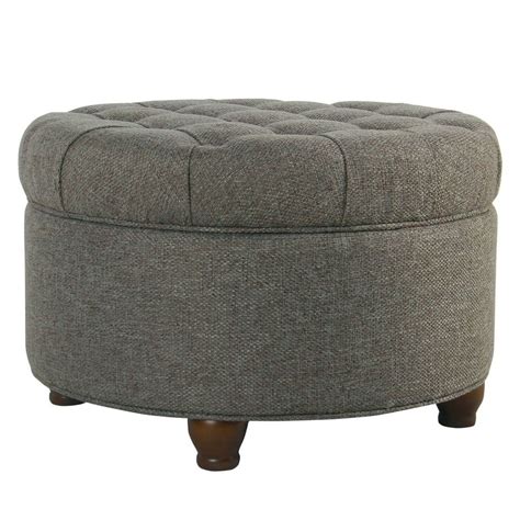 HomePop Large Tufted Round Storage Ottoman, Multiple Colors - Walmart ...