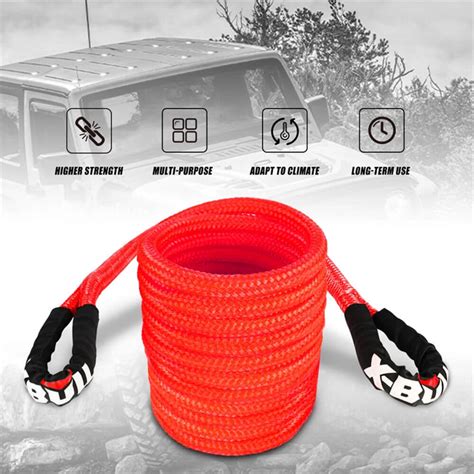 X-BULL Kinetic Rope 9m Snatch Strap Recovery Tow Winch Soft Shackle