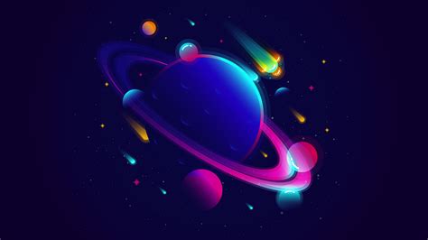 Saturn Planet Illustration Minimalist Wallpaper,HD Artist Wallpapers,4k Wallpapers,Images ...