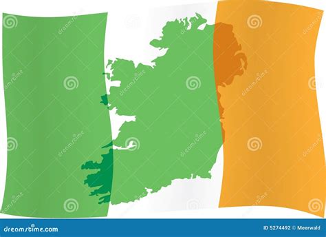 Irish Flag & Map of Ireland Stock Illustration - Illustration of ...